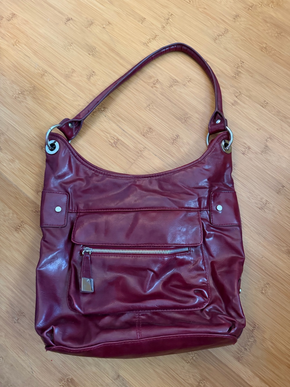 Apt. 9 Wine Burgundy Faux-Leather Shoulder Bag